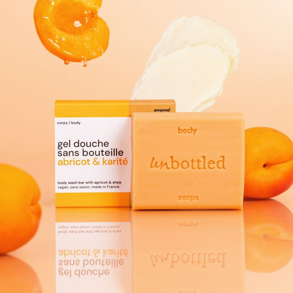 Gel douche solide Unbottled abricot et karité
