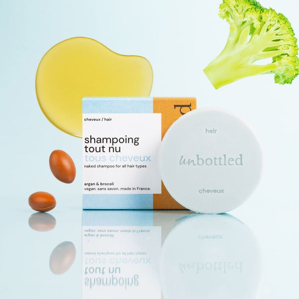 Shampoing solide Unbottled pour tous types de cheveux